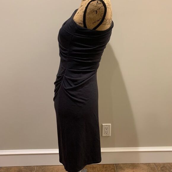 BCBG MaxAzria black dress one shoulder sz sm - Picture 4 of 6